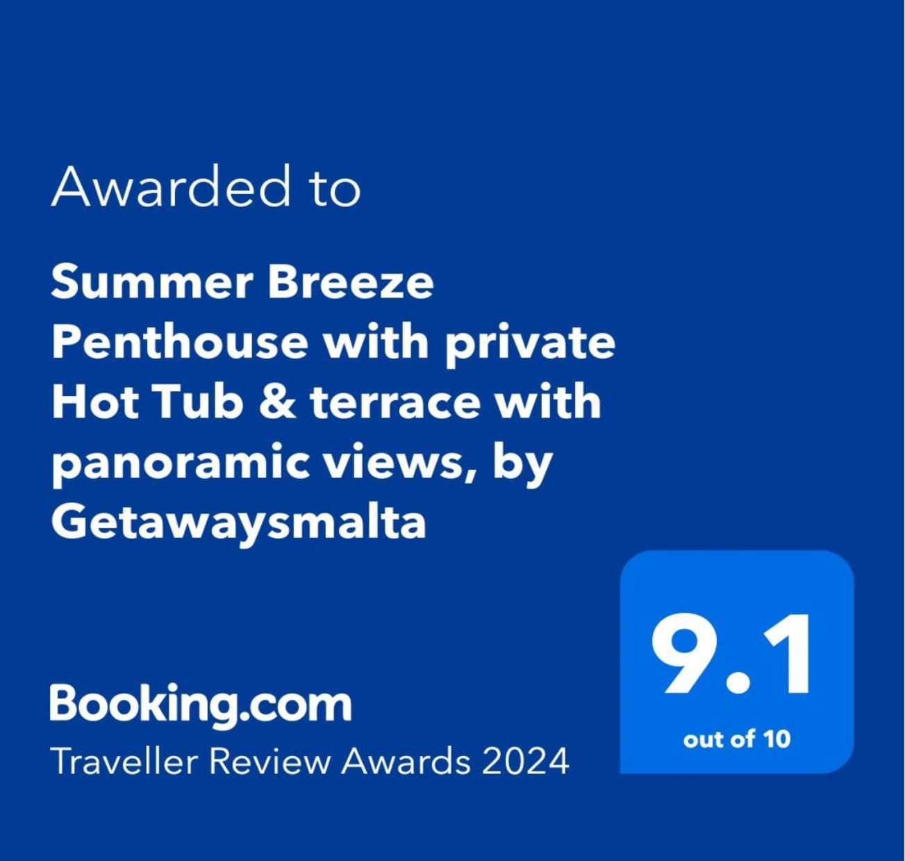 Summer Breeze Penthouse With Private Hot Tub & Terrace With Panoramic Views, By Getawaysmalta Mellieha Luaran gambar
